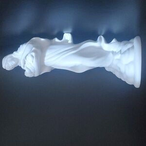 Teleflora sculpture home about 11" x 4" white Mother Mary with child art Madonna